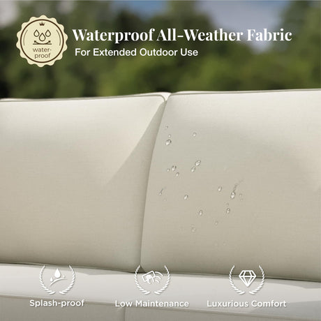 MIXPATIO Wicker Outdoor Patio Furniture Set 3 Pieces Patio Chaise Longue Conversation Set, Rattan L-Shaped Sofa Couch with Acacia Wood Coffee Table for Deck Porch and Garden MIXPATIO