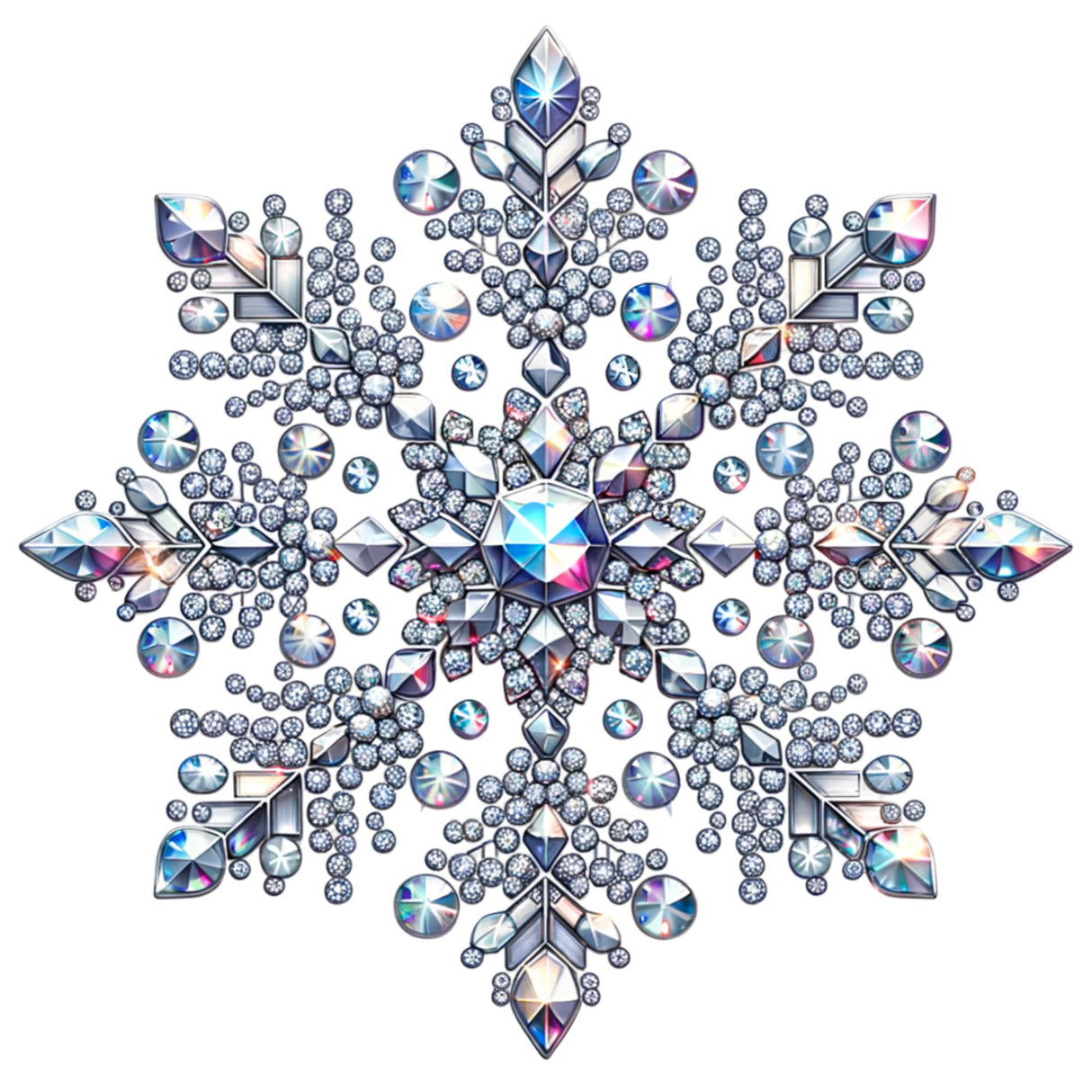 Snowflake Sublimation Transfer, Crystal Snowflakes Printed Transfer, Snowflake Sublimation Design, Winter, Printed Christmas Transfer (Adult x1-8.5+") WoodArtSupply