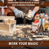 BeaverCraft Basswood Carving Blocks BW20 pcs Large Bass Wood Blocks for Wood Carving Whittling Wood for Carving - Blank Wooden Blocks for Crafts 6"х2" Carving Wood Kit - Soft Unfinished Wood BeaverCraft