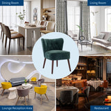 GarveeHome Modern Wingback Living Room Chair,Armless Lounge Chair with Wood Legs Upholstered Makeup Vanity Tufted Side Chair Fabric Comfy with Decor Back for Living Room Bedroom Patio GarveeHome