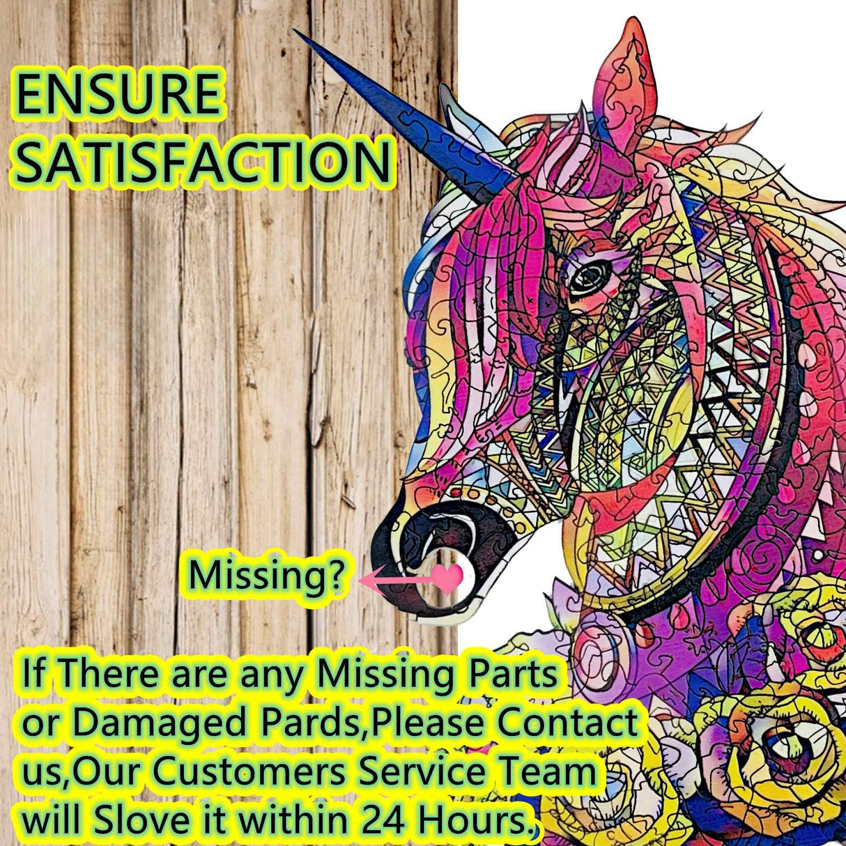 Wooden Jigsaw Puzzle for Adults,Unique Unicorn Animals Shaped Magic Jigsaw Puzzle Pieces Best Gift for Adults,Can be Used as a Cool Mouse Pad,157pcs,(11×7.5 inches) Large… TYRNDINNO