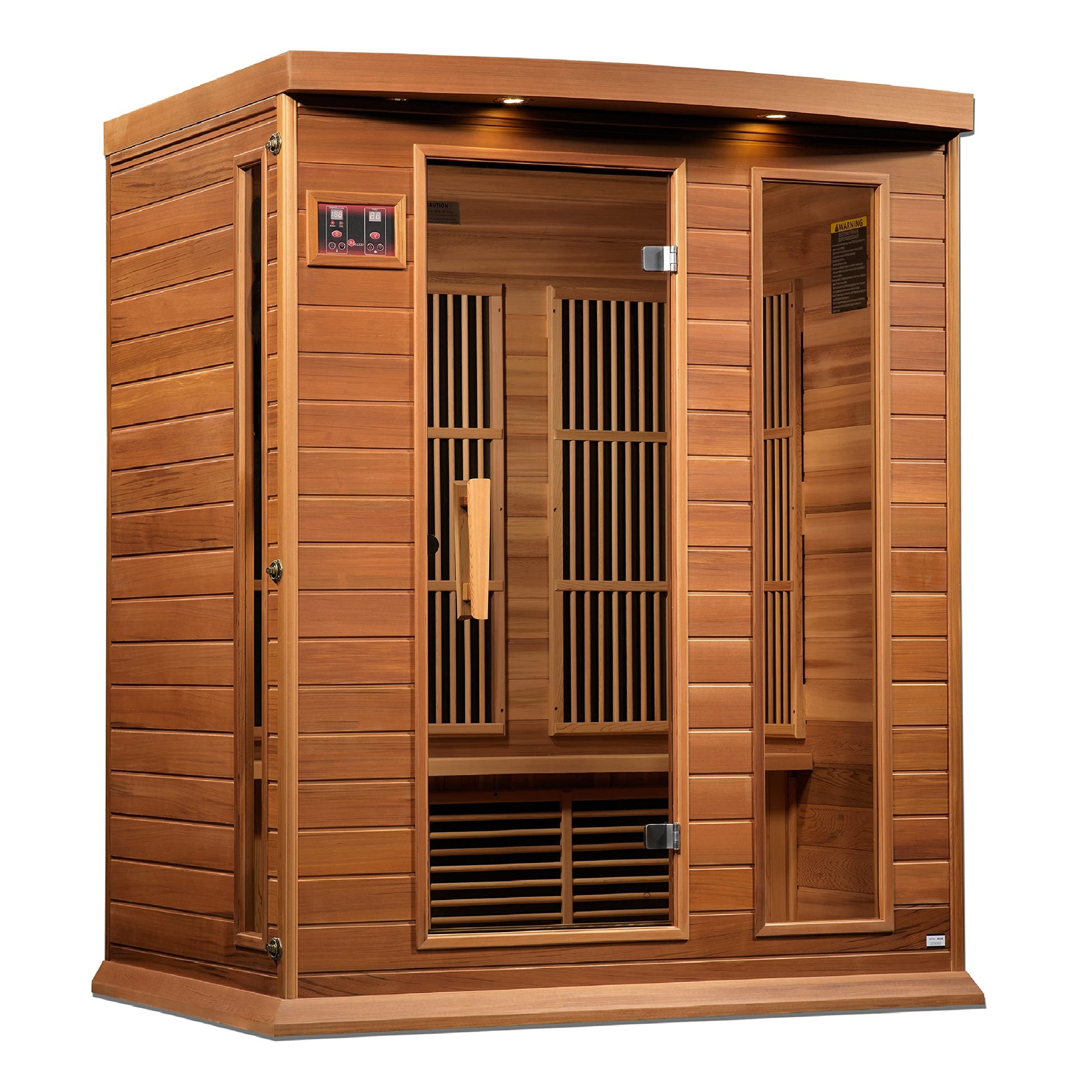 DYNAMIC SAUNAS Maxxus MX-K306-01 Elite 3-Person Near Zero EMF (Under 2 MG) FAR Infrared Sauna, (Canadian Clear Red Cedar) Curb Side Delivery - WoodArtSupply