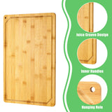 Eaasty 12 Set Extra Large Plain Cutting Board Bulk Heavy Duty Wood Cutting Boards Set with Juice Groove for Kitchen Wedding Housewarming Crafts Gifts, Pre Oiled (18" x 12",Bamboo) Eaasty