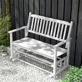 Tangkula White 2-Person Outdoor Glider Bench with Ergonomic Design and Smooth Motion Tangkula