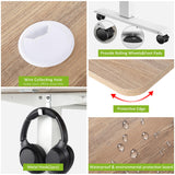 farexon 55 x 24 inch Electric Height Adjustable Standing Desk with Charging Station, Stand up Desk with Big Mouse Pad, Ergonomic Curved Workstation, 4 Caster, 4 Preset Heights Easy to Set(Oak Grey) farexon