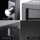 SOULYI Safe Box, 0.5 Cubic Feet Small Safe with Digital Keypad Override Keys, Money Safe Mounted on Wall Floor of Home Office Hotel For Jewelry Document Cash Gun Storage SOULYI