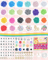 LovelyMoon Bracelet Making Kit 5000 Pcs Clay Beads Flat Preppy Beads for Friendship Jewelry Making Polymer Heishi Beads with Charms Gifts for Teen Girls Crafts for Girls Ages 6 7 8 9 10 11 12 LovelyMoon