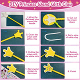 Make Your Own Princess Magic Wand Kit - DIY Fairy Craft Set for Kids Girls - Birthday Party Gift, 39 PCS to Create 14 Wands WizWonders