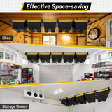 Eastrexon 5-bin Overhead Garage Storage Rack, Heavy Duty Ceiling Storage Racks, Powder Coated Tote Storage Rack for Garages, Sheds, Storerooms (6 PCS, for 5 Bins) Eastrexon