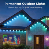 Llamau 50FT Permanent Outdoor Lights - IP65 Waterproof RGB Eaves Lights with Smart App/Remote Control,for Christmas, All Holiday Party, Daily and Accent Lighting, House Roof and Garden Decoration Llamau