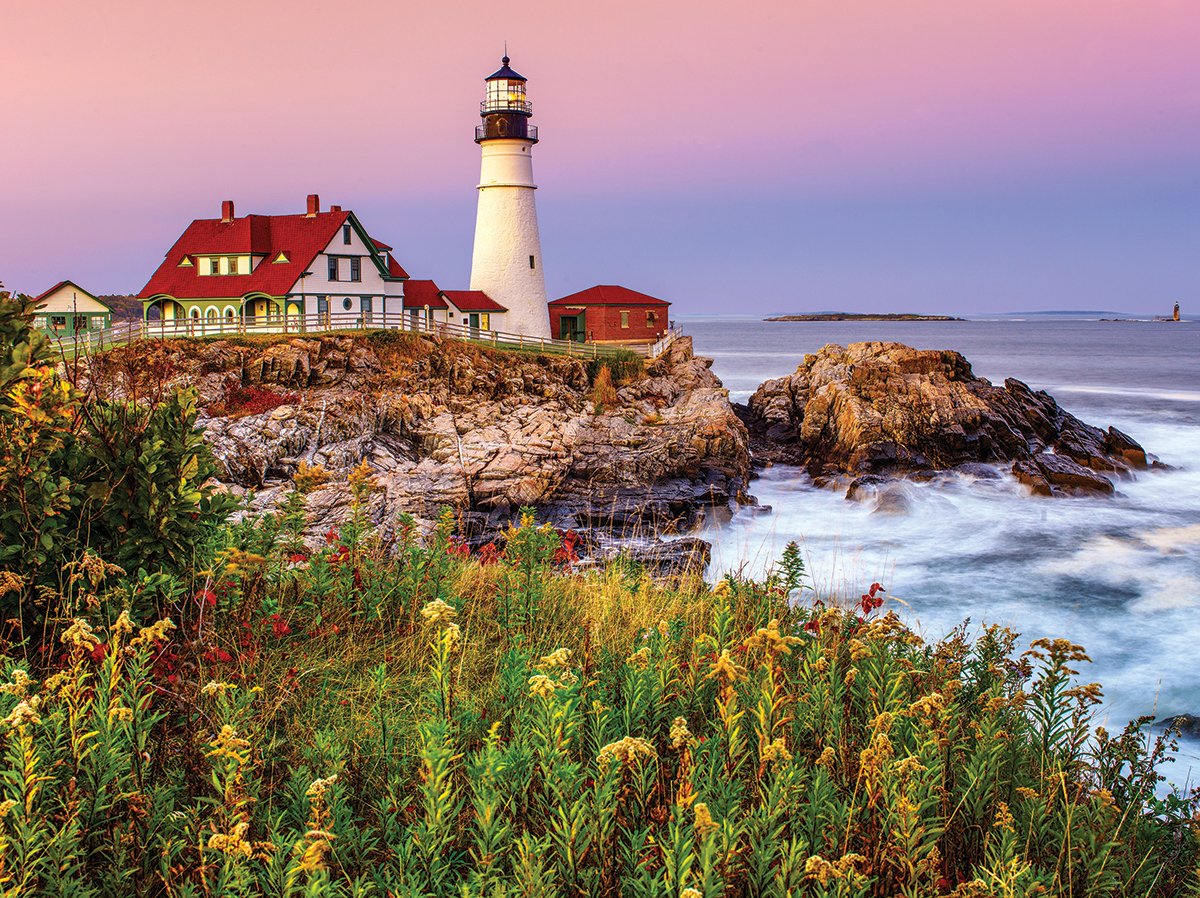 White Mountain Puzzles Maine Lighthouse - 1000 Piece Jigsaw Puzzle White Mountain
