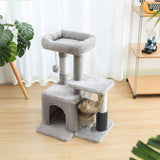 Pesofer Cat Tree, Small Cat Condo with Sisal Scratching Post and Massage Post Light Gray Pesofer