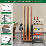 Pool Stick Holder Floor Stand up to 12 Cue Sticks, Pool Cue Holder with Balls Storage, Pool Table Accessories Stand Large Pool Cue Rack Equipment Organizer Cue Stick Holder for Billiard Game Room Olakee
