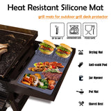 Silicone Grill Mat Accessories for Blackstone Outdoor Grill | Griddle Mat Tools Prep Trays with Drip Pad | Spatula Mat Side Shelf Mat Barbeque Grill Accessories | Food-Grade Silicone Griddle Mat Superjackwang