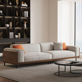 Comfortable Modular Cloud Sectional Sofa, Mid-Century Modern Wood Frame Couch, 111.81" W Upholstered Fabric Couch for Living Room & Home、Offices、Conference Rooms, Gray gaoyangjiaju