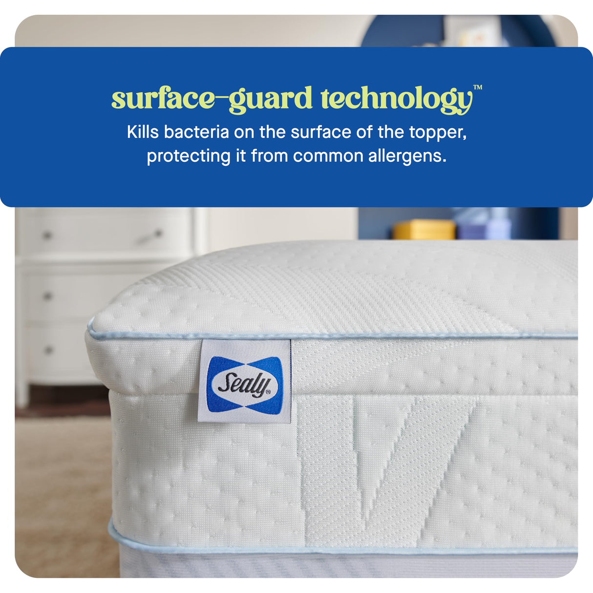 Sealy Dreamlife 3” Gel Memory Foam Queen Mattress Topper with 1” Quilted Cooling Cover, SealyComfort Gel Foam, SealyCool Poly Blend Cover SEALY