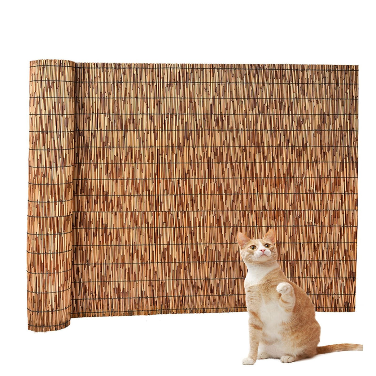 Reed Fencing Rolls for Balcony, Brown Bamboo Fence Reed Privacy Screen 1.6' 2' 3' 4' 5' 6' High Outdoor Patio Balcony Backyard Railing (Size : 3'H x16'L) YPINKZ