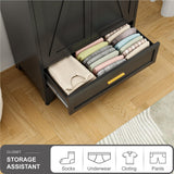 XIOMIOHTRQ Metal Wardrobe Cabinet, 71" Tall Armoire Wardrobe Closet with Drawer, Farmhouse Clothing Storage Cabinet for Bedroom, Laundry (Black, 1 Drawer) XIOMIOHTRQ