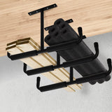 Tlence 4 Pack Overhead Garage Storage Hooks, 16.5" Heavy Duty Ceiling Mount Hangers, Double T-Bar Metal Ladder Ceiling Racks, Hanging for Bike, Pipe Lumber, Fishing Rod, Sports Equipment Tlence