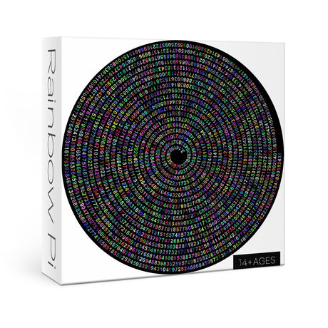 Pi π Day Puzzle for Adults 1000 Pieces, Round Rainbow Jigsaw Puzzle, Hard Impossible Puzzle by Number IdeaBazar