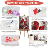 MAXBYE Cardinal Paint by Number, Snow Scene Adults' Paint by Number Kits, DIY Acrylic Paint Kit for Adults Beginners, Christmas Berries Oil Paint by Numbers Canvas for Home Wall Decor 12x16inch MAXBYE