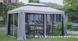 Yangming Gazebo 10X13 ft Outdoor Gazebos Clearance with Outside Mosquito Netting and Curtains for Patio Deck Backyard Garden, Gray Yangming
