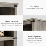 GAOMON 3 Tier Bookcase, Farmhouse Book Shelf with Storage, 40 Inch Tall Open Display Bookshelves, Wooden 3 Shelf Bookcase for Living Room, Bedroom - Grey GAOMON