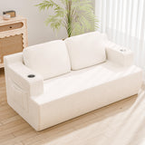 Homall 67” Cloud Couch Sofa 2 Seater Comfy Upholstered Loveseat Floor Sofa with High Density Memory Foam, No Assembly Required, Boneless Couch for Bedroom Living Room (White, Loveseat) Homall