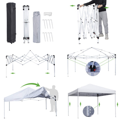 ZENY 10x10 Pop Up Canopy Tent Easy Set-up Outdoor Patio Canopy Adjustable Straight Leg Heights Instant Shelter with Wheeled Bag, Ropes