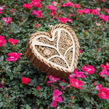 Execabe Mason Bee House, Heart-Shaped Wooden Bee House with Bamboo Tubes, Nesting Aid for Wild Bees, Natural Hanging Habitat for Pollinators, Increases Productivity in Your Garden Execabe