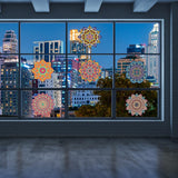 Mandala Designs Suncatcher Window Art Kit, 12 Pcs DIY Window Clings with MarkersYour Own Stained Glass Mandala Art Kit for for Home Decorations Perfect Hobby for Women, Elderly Gorofit