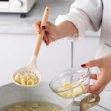 Country Kitchen Non Stick Silicone Utensil Set with Rounded Wood Handles for Cooking and Baking, 14 Piece Set, Khaki Country Kitchen