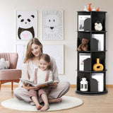 Rengue Rotating Bookshelf Tower, 4 Tiers 360 Spinning Bookshelf Revolving Bookcase Corner Bookshelf Organizer Display Bookshelf, 18" Wide, Grey Rengue