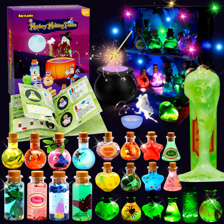 Mystery Potion Making Kit for Kids, Upgraded 20 DIY Mixed Magic Potion Bottles for 6 7 8 9 10+ Year Old Girls Boys Easter Gifts Party Favors Ornaments Crafts Toys for Kids Ages 6-8 8-12 Birthday Gifts Basytodio