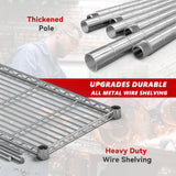 REIBII 58" W Storage Shelves Wire Shelving Load 1400LB Metal Shelves for Storage 5 Tier Heavy Duty Shelving Unit with Shelf Adjustable Garage Shelving Rack Pantry Kitchen 58" W x 59" H x 13.8" D REIBII