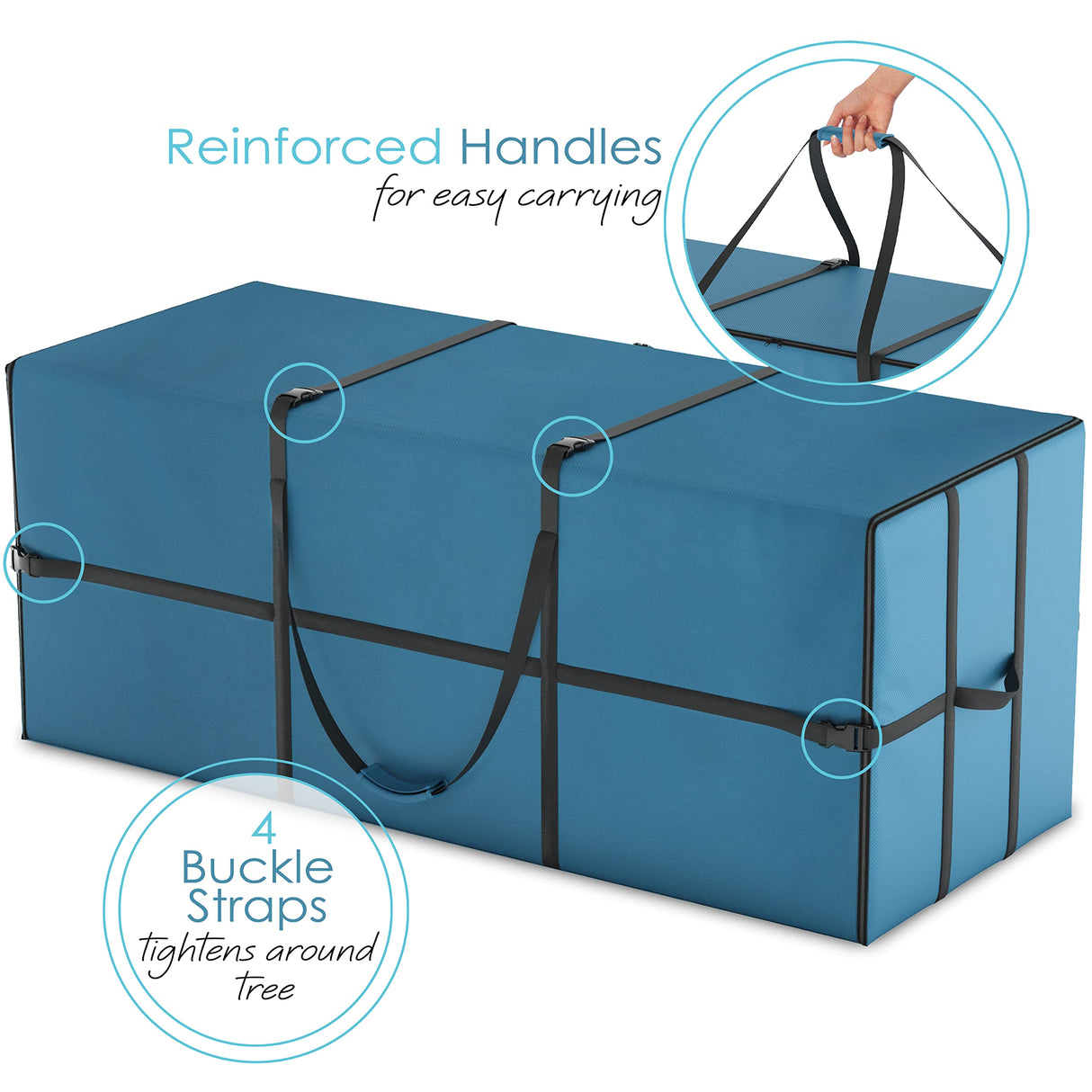 Hearth & Harbor Christmas Tree Storage Bag - Fit Upto 7.5 ft Holiday Trees - Extra Wide Christmas Tree Storage Box Container Made from Durable Oxoford 600D Waterproof Fabric with Handles & Dual Zipper Hearth & Harbor