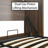 REALROOMS Halstead Queen Size Wood Murphy Bed Fold-Out Multi-Functional Storage Wall Bed Multi-Purpose Space-Saving Bedframe for Guest Room or Bedroom, Ivory Oak REALROOMS