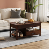 WLIVE Coffee Table, 39" Lift Top Coffee Table with Hidden Compartment and Sorage Drawers for Living Room,Espresso WLIVE