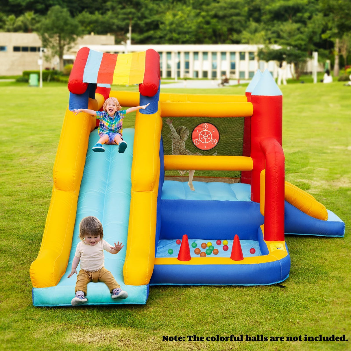 Inflatable Bounce House for Kids Outdoor 9 in 1 Large Bounce Castle for Toddlers Indoor Backyard Big Jump Bouncy House with Blower, Two Slide, Ball Pit, Basketball, Boxing, Climbing, 11.38x10.2FT AONESY