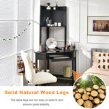 Tangkula Corner Desk with Hutch, 90 Degrees Triangle Corner Computer Desk with Keyboard Tray & Bookshelves for Small Space, Space Saving Corner Writing Desk for Bedroom Tangkula