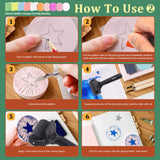 Keadic 24 Pieces Block Printing Starter Tool Kit, Rubber Stamps Making Set with Round & Square Rubber Carving Blocks, Linoleum Cutter Tools & Grindstone for Stamp Carving and Printmaking Keadic