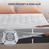 Bedsure Full Size Mattress Pad - Quilted Fitted Mattress Topper Protector with 8-21 Inches Deep Pocket, Noiseless Breathable Bed Cover Padded, Machine Washable, White, 54x75 Inches Bedsure
