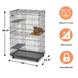 MidWest Homes for Pets Cat Playpen / Cat Cage Includes 3 Adjustable Resting Platforms, Removable Leak-Proof Pan, Easy 2-Door Top / Bottom Access & 4-locking Wheel Casters, 36"L x 23.5"W x 50.5"H Midwest Homes for Pets