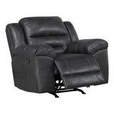 Lexicon Rocker Recliner Chair for Living Room, Wall Hugger Manual Recliner Chairs, Textured Microfiber Upholstered Rocking Reclining Chair, Home Theater Seating, Required Assembly, Black Lexicon
