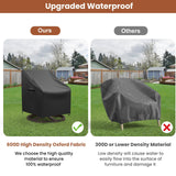 Mrrihand Outdoor Swivel Lounge Chair Cover Waterproof, 2 Pack Heavy Duty Patio Rocking Chair Covers for Outdoor Furniture, 33" W×37" D×38.5" H, Black Mrrihand