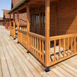 (4 PCS) LADECH 4x4 Post Anchor Base with Bottom Drainage Hole, Black Powder Coated Brackets for Fence Posts, Pergola, Mailbox Post, Come with Wood Screws and Concrete Anchors (4, 4x4) LADECH