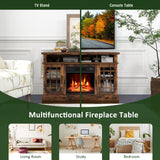 SIMOE Fireplace TV Stand for 55 TV, 48 Inch Tv Stand with 18 Inch Electric Fireplace Heater, Mondern Tv Console w/Cabinets & Doors, 6H Timer & Remote Control for Living Room, Home SIMOE