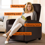 Yaheetech Padded Seat Recliner Chair Set of 2 Single Sofa Recliner Home Theater Seating PU Leather Upholstered Reclining Chair Brown Yaheetech