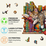Wooden Puzzles for Adults, Cat Puzzles with Unique Animal Shapes, Wooden Jigsaw Puzzles with Wood Puzzle Box, Birthday Gifts for Women Men, Wood Adult Puzzles (L-13.4 * 10.8in 280pcs) NABYSHOP