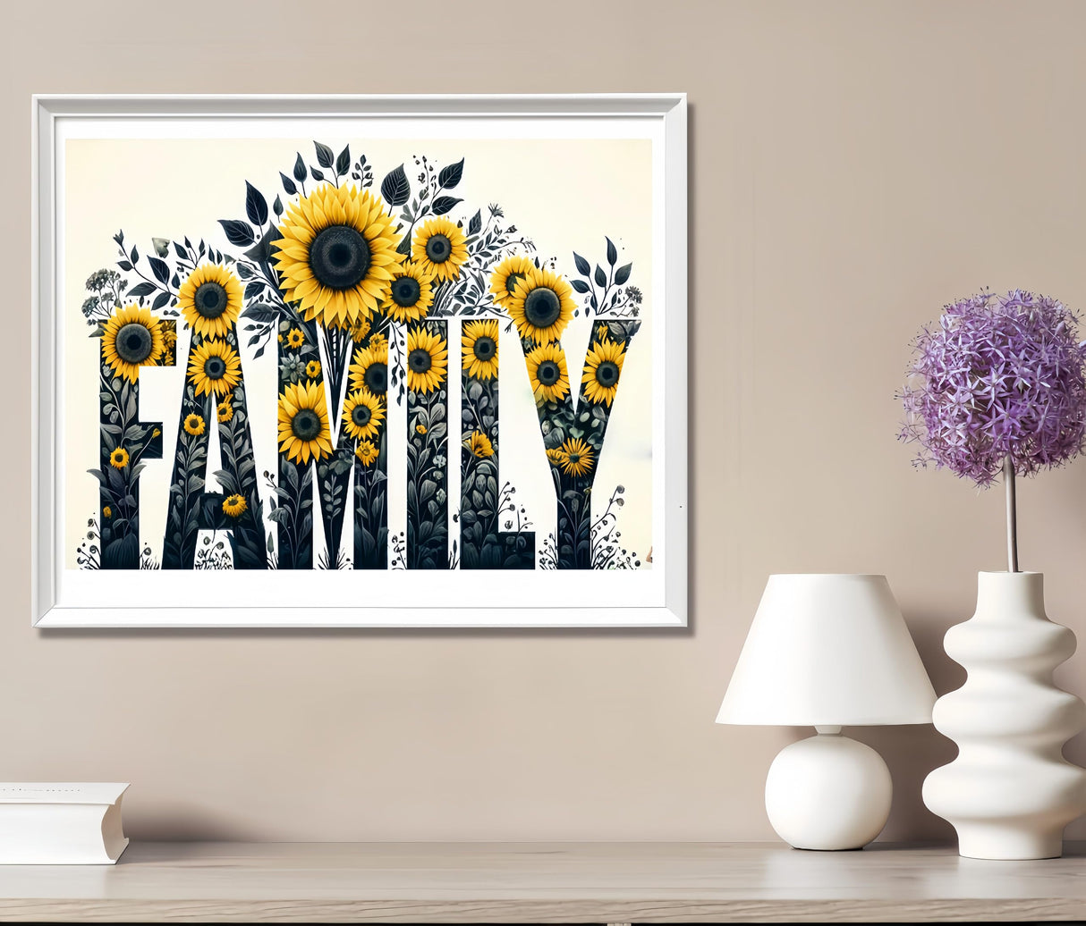 5D Diamond Painting Kits for Adults, Family Sunflower Diamond Art Kits for Adults Beginner, DIY Full Drill Diamond Dot Gem Painting for Home Wall Decor 12x16inch BYGFHLYW